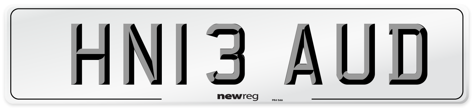 HN13 AUD Number Plate from New Reg